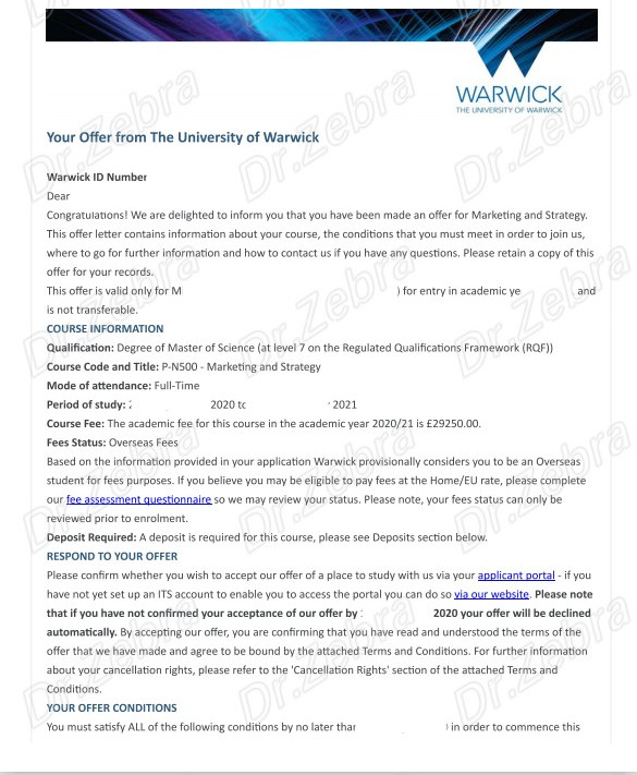 斑马博士、斑马博士留学中心、The University of Warwick 、MSc Marketing and Strategy 、华威大学、市场营销与策略硕士