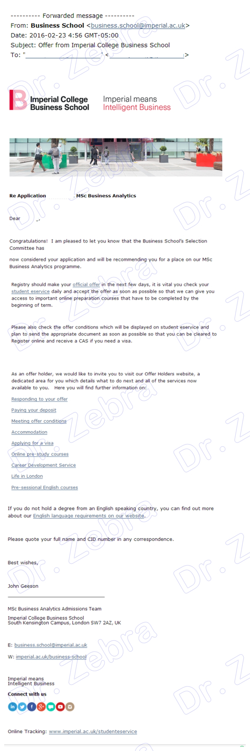 Imperial College London， Business Aanalytics，IC，帝国理工学院，商业分析理学硕士