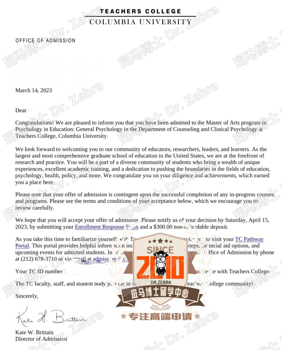 Columbia University Master of Arts in Psychology in Education硕士录取