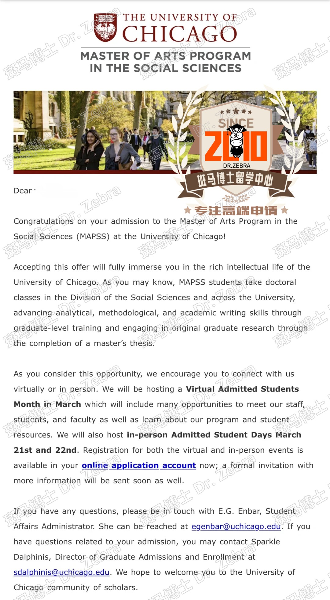 Chicago University MAPSS in Psychology硕士录取