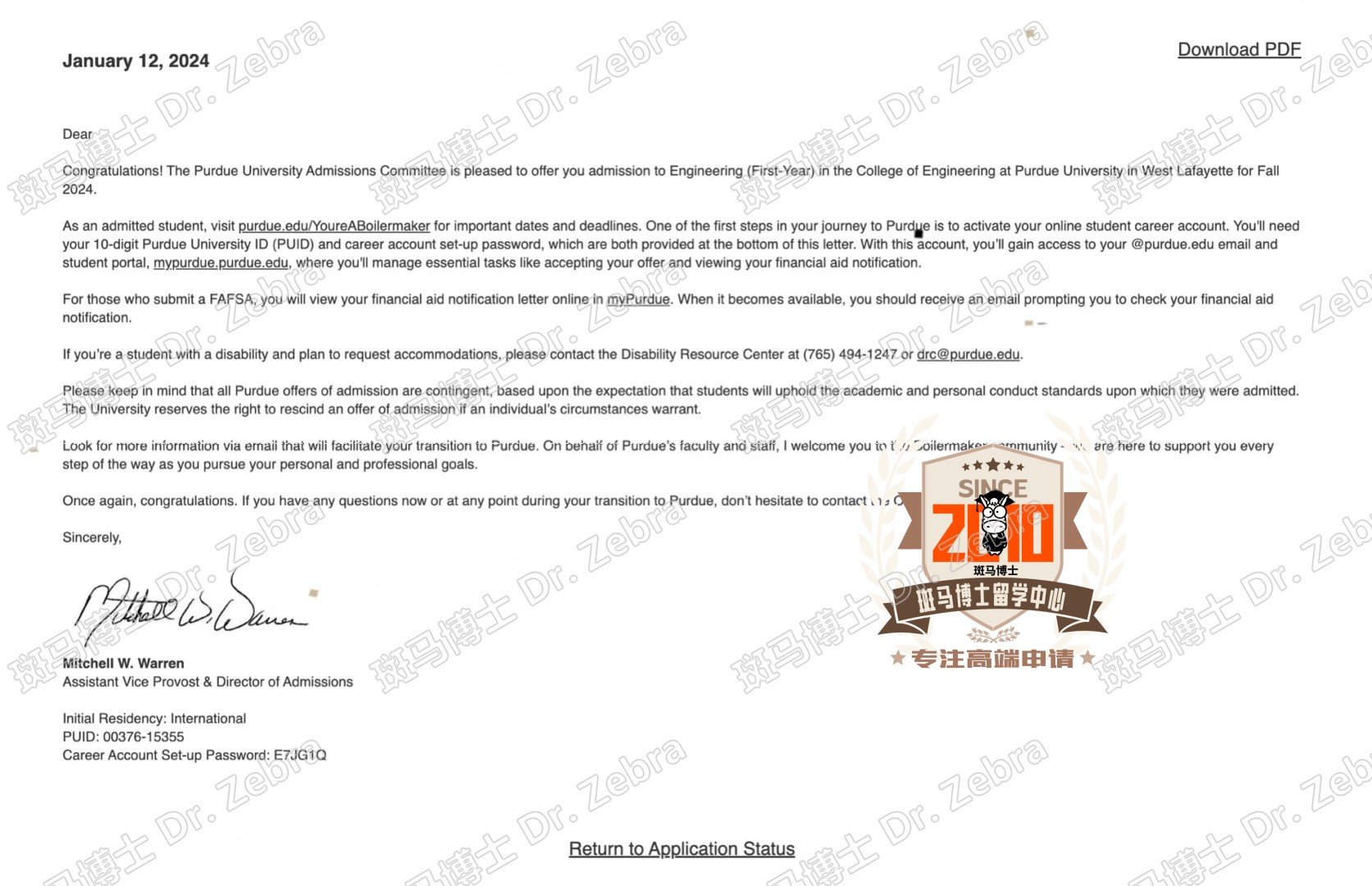 Purdue University工学院本科录取！